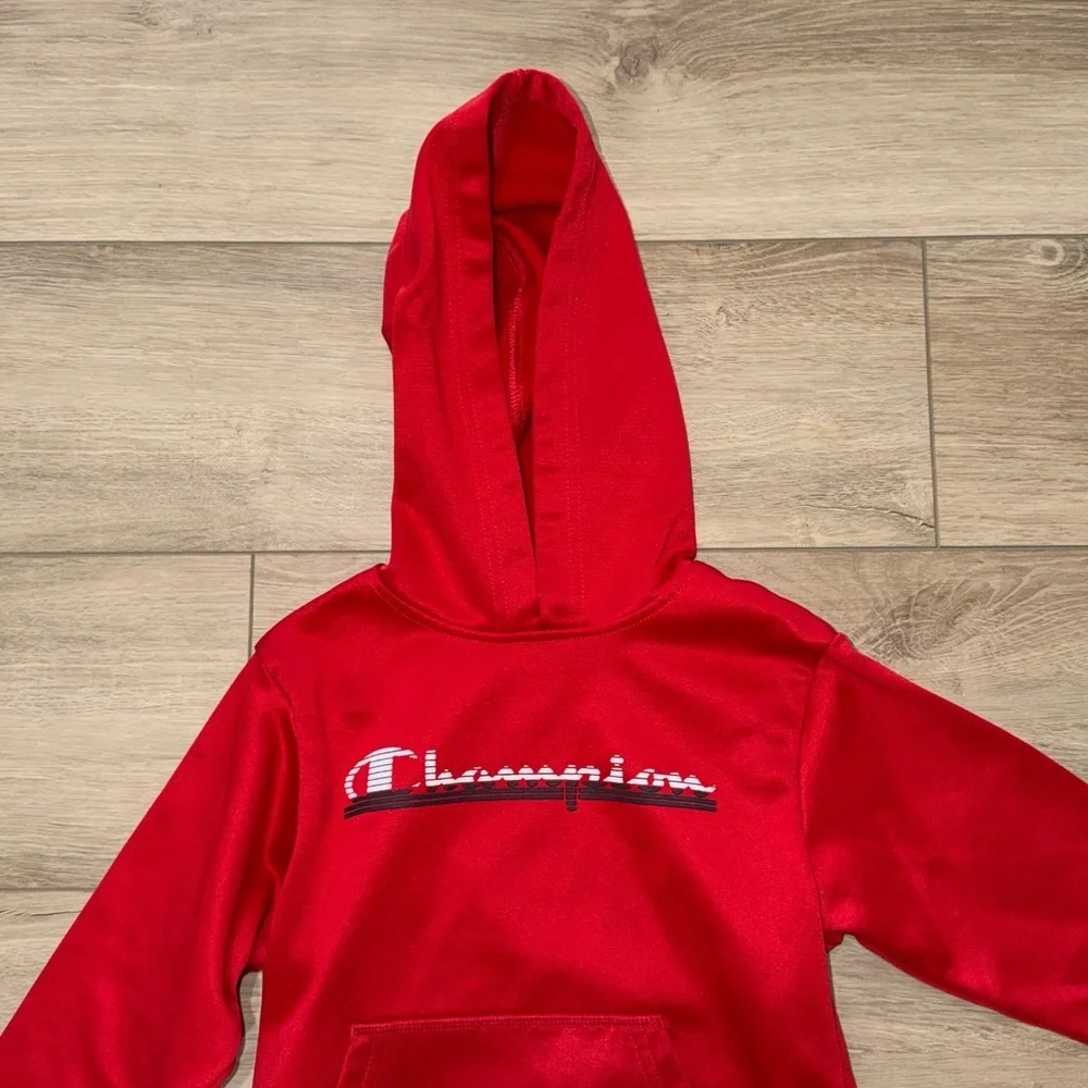 Champion Kids Bold Red Hooded sweatshirt size 5/6 athletic wear